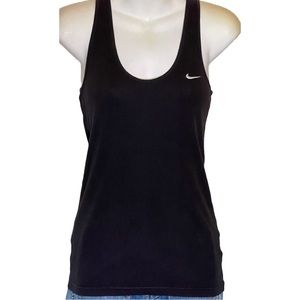 NIKE Swoosh Athletic Black 100% Cotton Tank Top Women’s MEDIUM